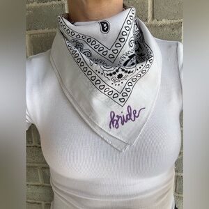 White & Purple Bride Bandana